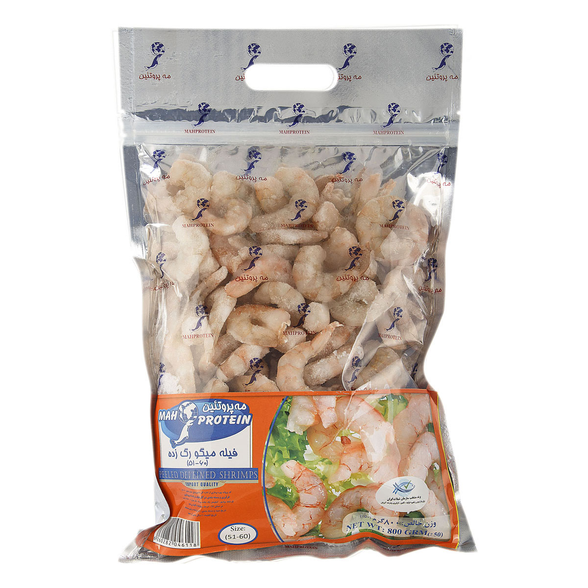 فیله میگو رگ زده سایز (60-51) 800 گرمی مه پروتئین