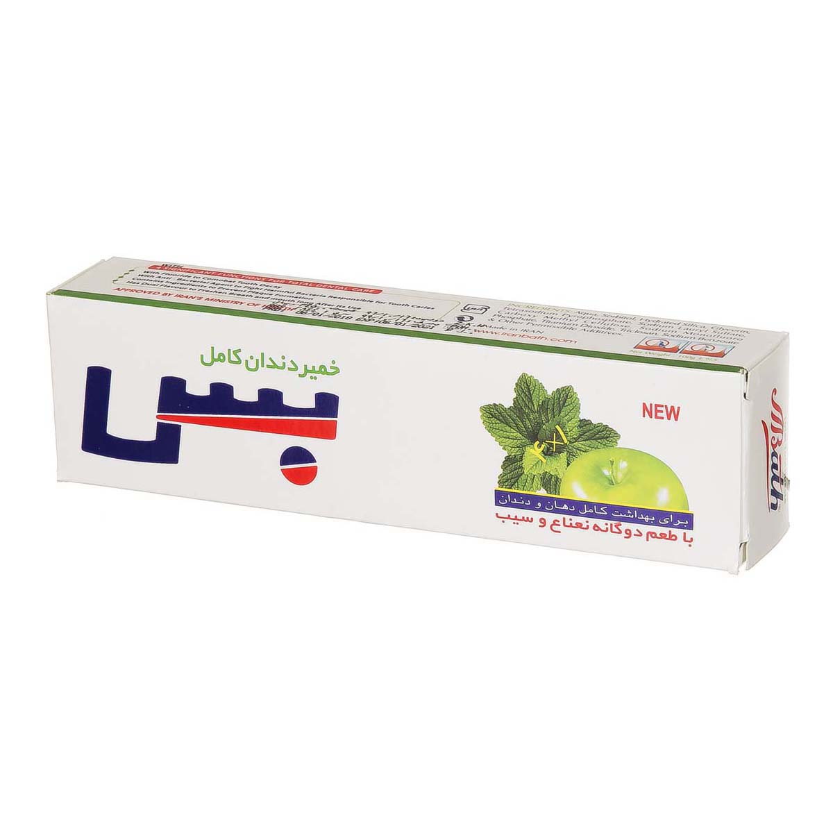 خمیر دندان کامل با طعم دوگانه نعنا و سیب 100 گرمی بس