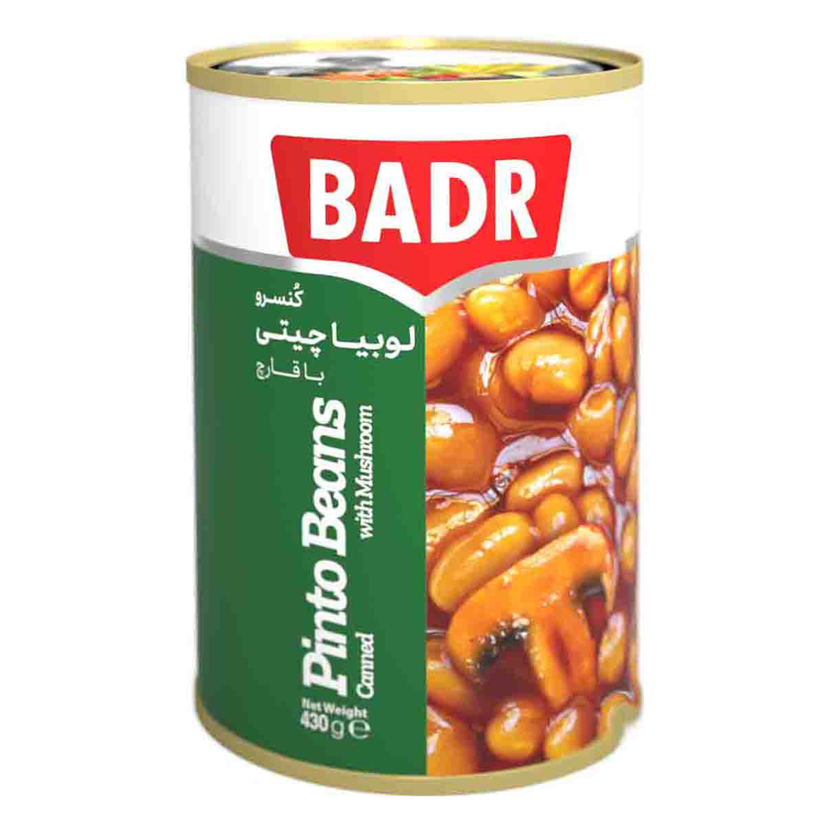 کنسرو لوبیا چیتی با قارچ 420 گرمی بدر
