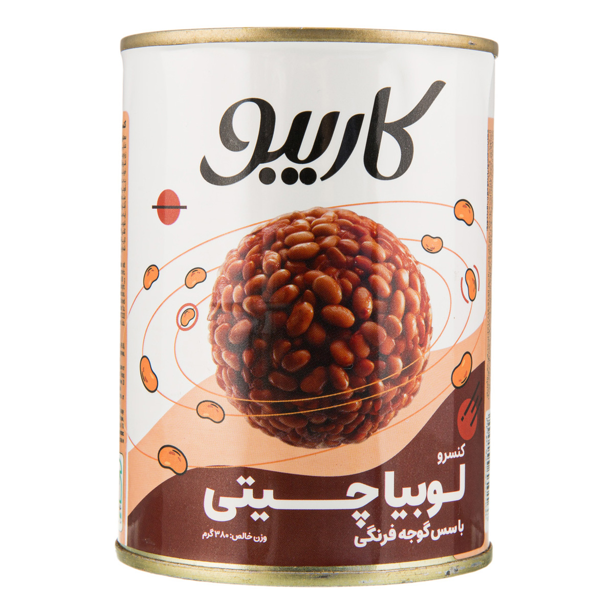 کنسرو لوبیا چیتی با سس گوجه فرنگی 380 گرمی کاربیو