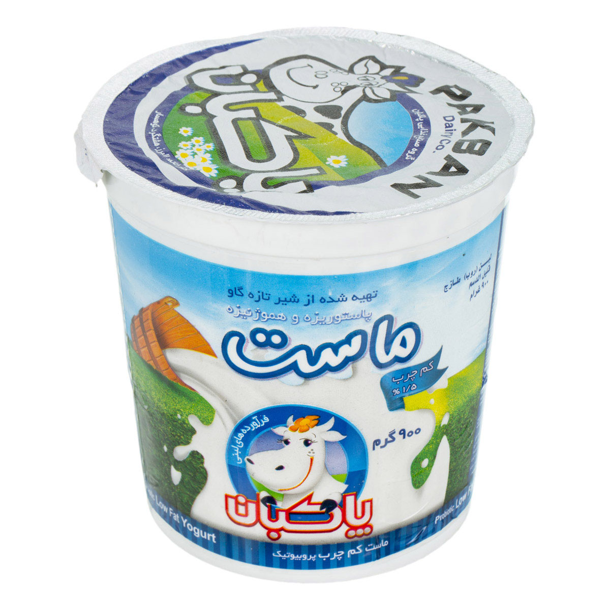 ماست پروبیوتیک کم چرب 900 گرمی پاکبان