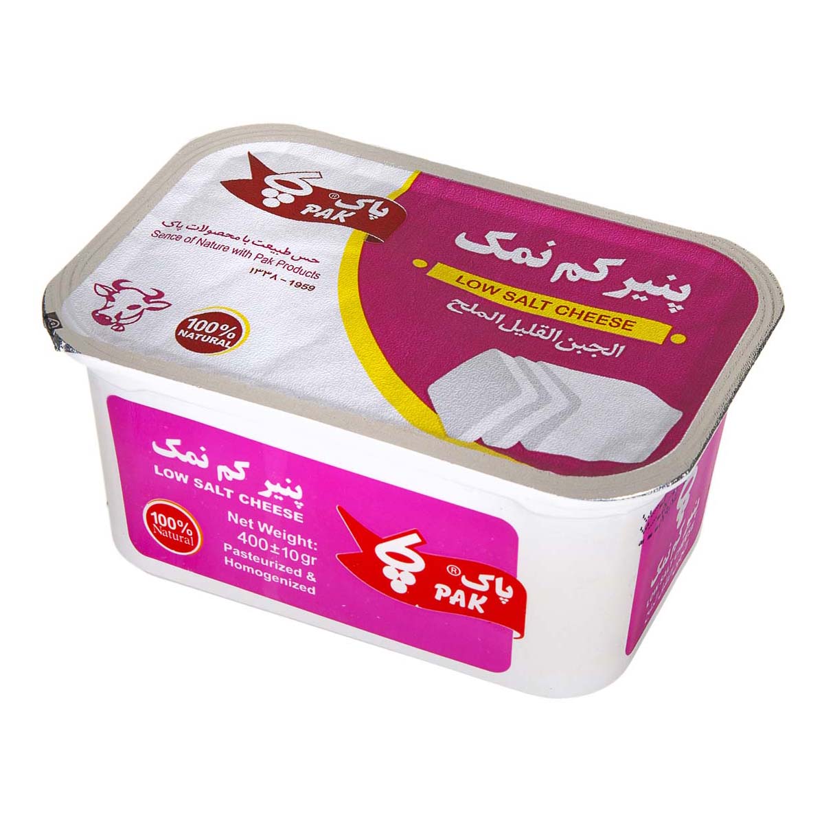 پنیر کم نمک 400 گرمی پاک