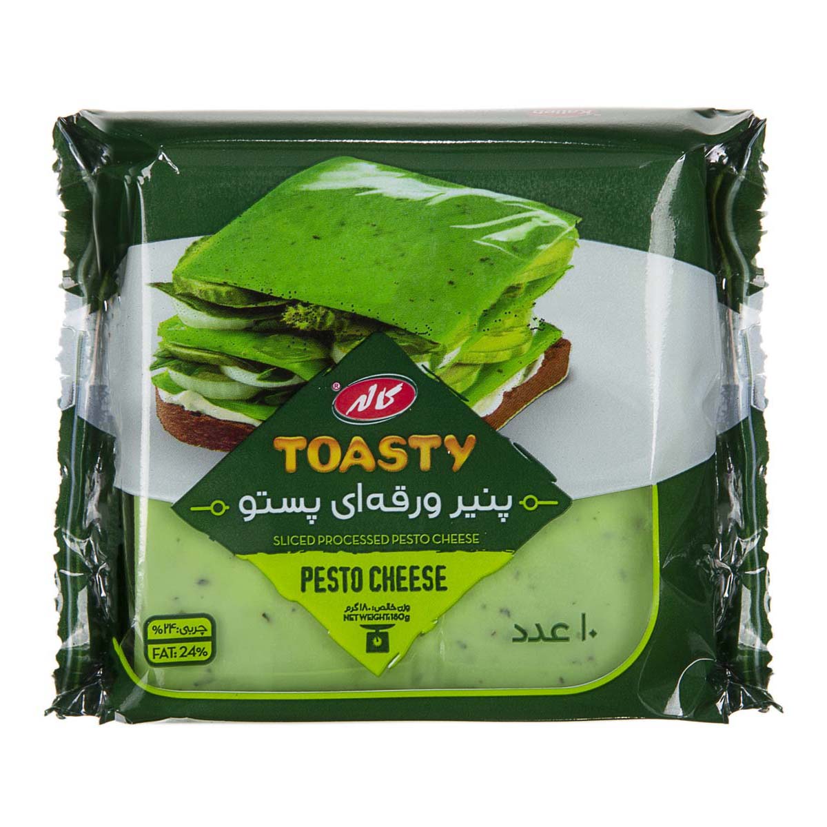 پنیر ورقه ای پستو 10 عددی 180 گرمی کاله